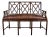 Faux Bamboo Settee With Leather Cushion, Tortoise Shell Finish For Sale