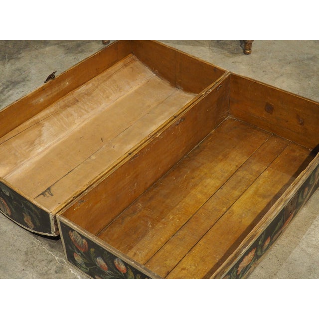 Antique Polychrome Wedding Trunk From Normandy, France, 19th Century For Sale - Image 17 of 18