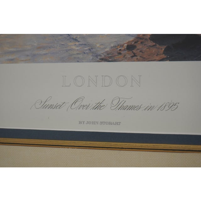 1990s London Thames River Framed Engraving Print For Sale - Image 5 of 12