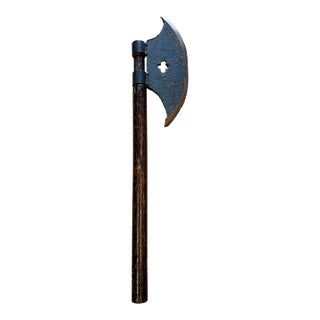 Vintage Brutalist Medieval-Style Decorative Battle Axe Wall Decor For Sale