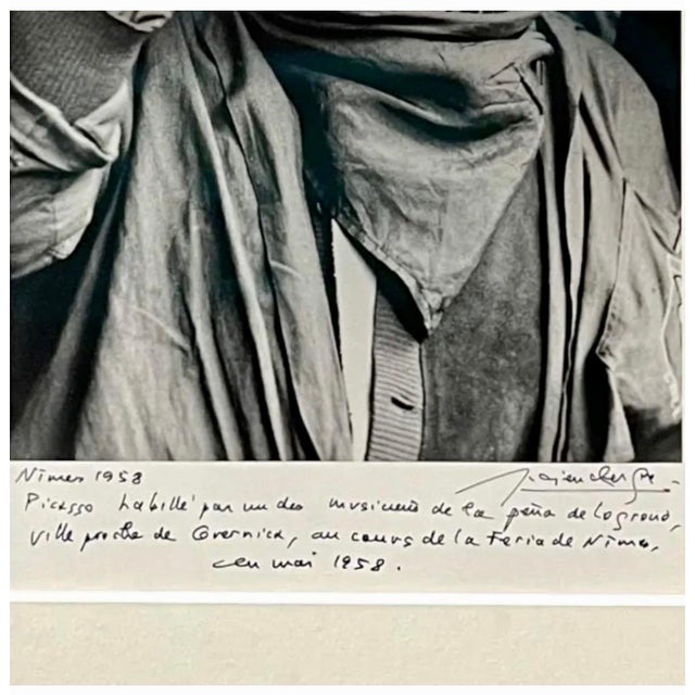 Modern Lucien Clergue, Silver Gelatin Photograph Hand Signed Photo Pablo Picasso Feria Lucien Clergue, 1958 For Sale - Image 3 of 4