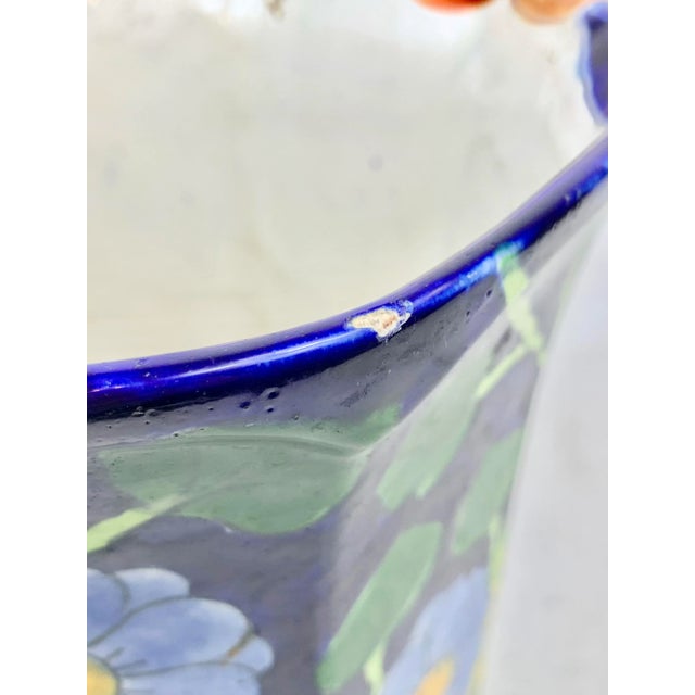 Vintage Colorful Mexican Floral Planter For Sale - Image 9 of 13