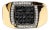 Men's 10K Yellow Gold 1.00 Cttw Cushion Cluster Black and White Diamond Statement Ring (I-J Color, I2-I3 Clarity) - Ring - Size 10 For Sale