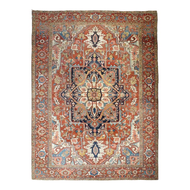 Late 18th Century Antique Serapi Rug 9'9'' x 13'6'' For Sale