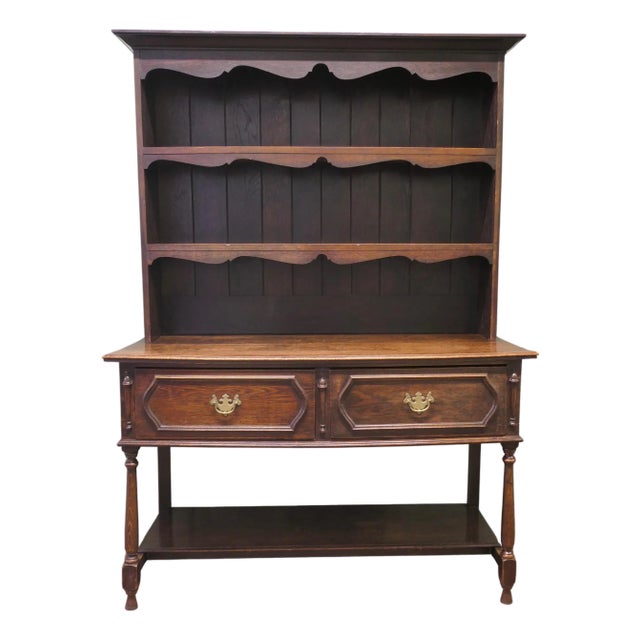 Victorian Welsh Gothic Country Oak Dresser, 1890 For Sale