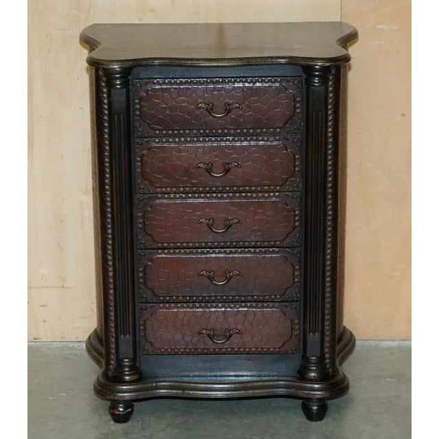 Faux Crocodile Leather Nightstands, Set of 2 For Sale - Image 16 of 18