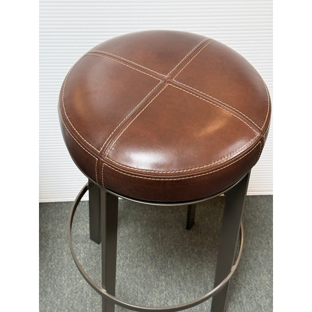 Animal Skin Berman Rosetti Bon Bon Swivel Barstools, Pair For Sale - Image 7 of 12