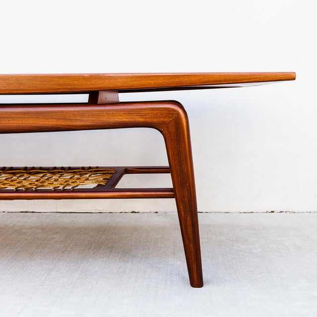 Mid-Century Modern Sculptural Danish Modern Two-Tier Floating Top Teak Coffee Table by Arne Hovmand Olsen, Attributed For Sale - Image 3 of 15