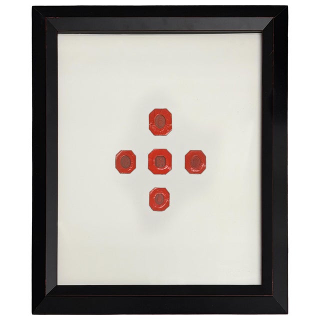Collection of Framed 19th Century French Red Wax Seals For Sale In Chicago - Image 6 of 18