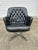 Indulge in the allure of mid-century elegance with this golden age Black Leather Tufted and Stitched Swivel Back Chair....