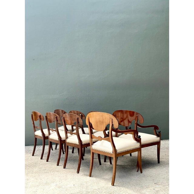 Sienna Vintage Biedermeier Flame Dining Chairs - Set of 8 For Sale - Image 8 of 17
