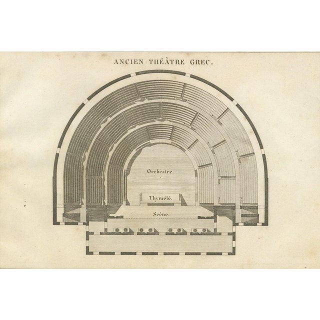 Early 19th Century Tardieu, Ancient Greek Theatre Architectural Plan by Ambroise 1825, Engraving For Sale - Image 5 of 9