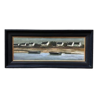 Ronald, Cabins of French Brittany, 20th Century, Oil Painting on Canvas, Framed For Sale