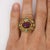 Art Deco Vintage Ruby Rose Cut Diamond & Turquoise 18k Gold Ring, Size 8 For Sale - Image 3 of 7