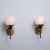 Vintage Italian Wall Sconces in Brass with Black Metal and Opaline Glass, 1950s, Set of 2 For Sale - Image 6 of 10