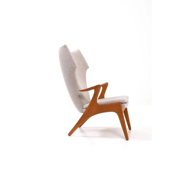 Danish Wing Chair in Oak by Kurt Østervig, 1950s, in Flawless conditions. Designed 1950 to 1959 I have official proof of...