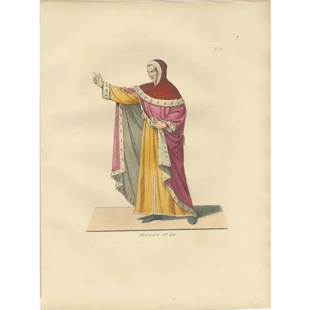 Ecclesiastical and Civic Dress in Renaissance Italy, 1845, Paper, Set of 3 For Sale - Image 3 of 10