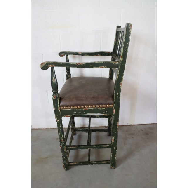 Distressed Rustic Bar Stool For Sale - Image 9 of 11
