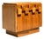 Vintage Brutalist Geometric Wood Cabinet For Sale