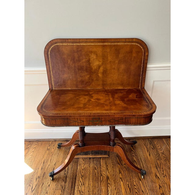 c. 1840-1860 Duncan Phyfe Style Flip Top Game Table For Sale - Image 12 of 13