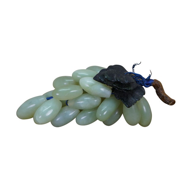 Mid Century Chinese Semi-Precious Stone Grapevine Clusters. Made from Jade and other Hardstone with leaves and vine....