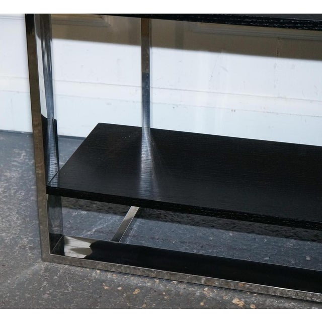 Black Art Deco Polished Stainless Steel Display Bookcase For Sale - Image 8 of 15