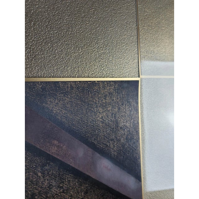 "Academia Two" by Badini — Framed Mixed-Media Abstract, Late 20th Century For Sale - Image 10 of 13