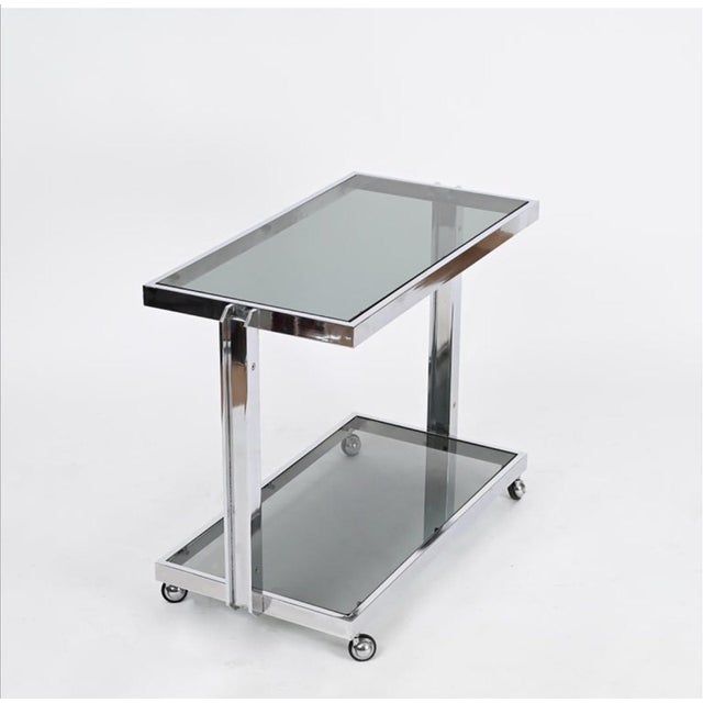 Gray Serving Bar Cart by Milo Baughman For Sale - Image 8 of 8