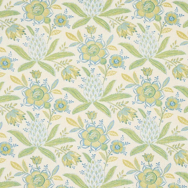 Sample - Schumacher Lafayette Botanical Fabric in Moss For Sale