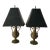 30's Vintage Empire -Style Solid Brass Urn Table Lamps W/Shades - a Pair For Sale