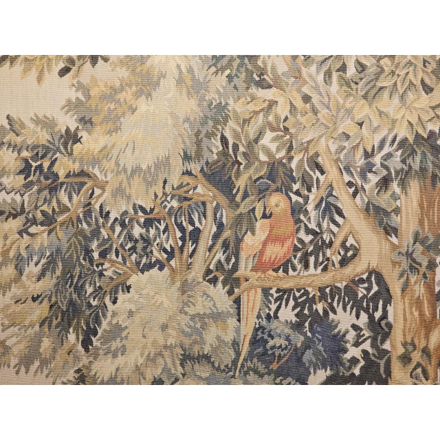 Vintage French Aubusson Tapestry, Hand-Woven Wool, Forest Scene, 72" X 96" For Sale - Image 15 of 18
