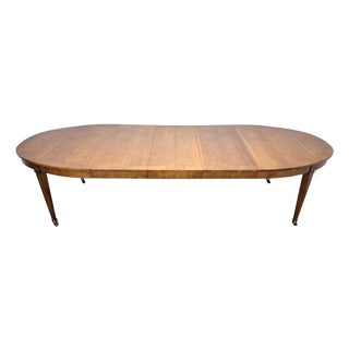 Mid Century Era Regency Federal Style Oval Walnut Dining Table by Baker Furniture For Sale