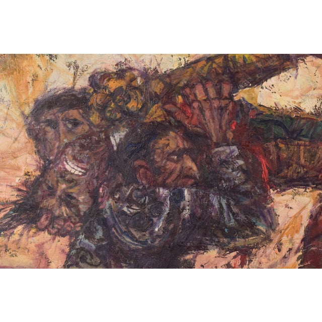 Alvaro, Battle Scene, 1960s, Oil on Canvas, Framed For Sale - Image 4 of 16