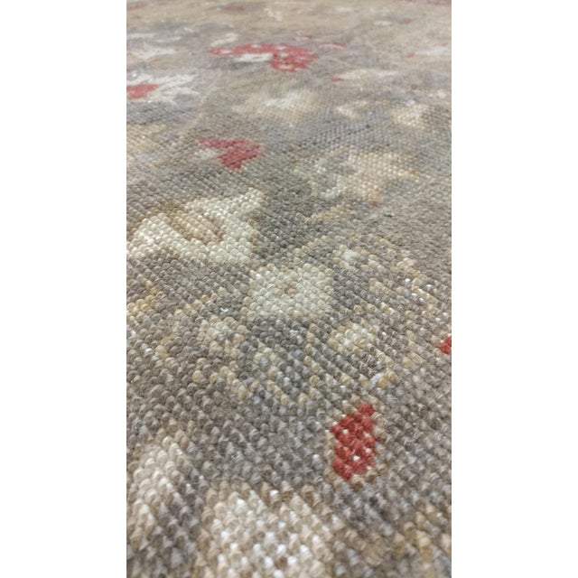 Vintage Oushak Carpet, Handmade Oriental Rug, Pale Caramel, Coral Taupe, Gray For Sale - Image 9 of 18