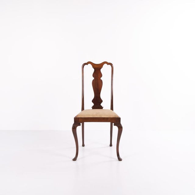 Set of three dining chairs in louis xv style from the 20th century, crafted in mahogany with carved details and...