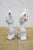 Mid 20th Century Mid Century Japan Porcelain Long Neck Cat Figurines Calico Splatter Pair 1950s For Sale - Image 5 of 11