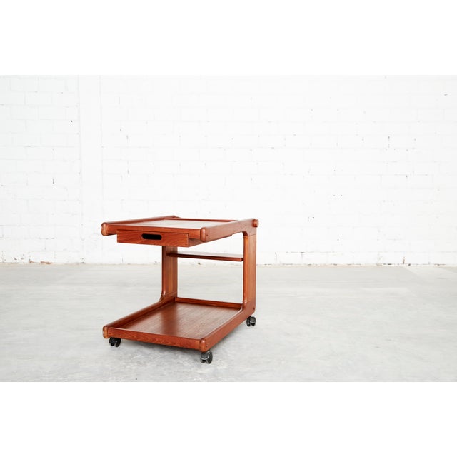 Mid-Century Modern Mid-Cenntury C-Shaped Bar Trolley in Teak by K.T. Møbler, 1960s For Sale - Image 3 of 14