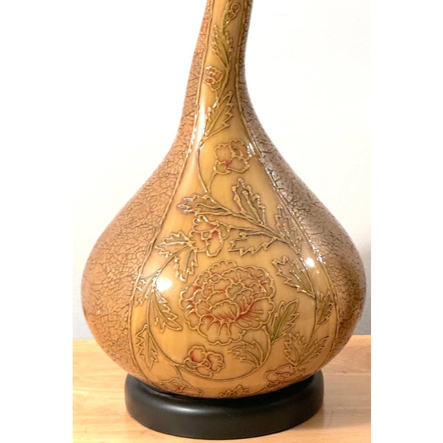 Late 19th Century English Aesthetic Movement Gourd Vases, Now as Lamps Attributed Doulton - a Pair For Sale - Image 5 of 11