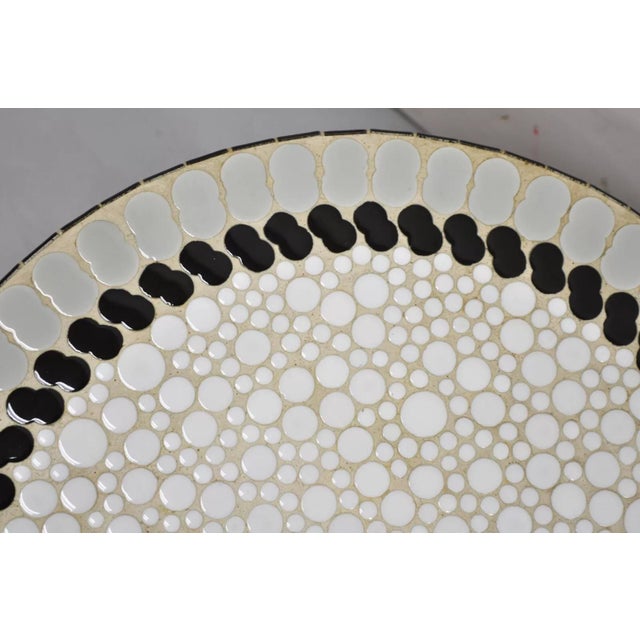 Vintage Mid Century Modern Mosaic Tile Top Round Low Side Tables - a Pair For Sale - Image 11 of 12