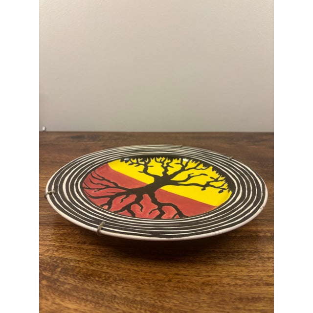 2000 - 2009 2001 John E. Buck Signed Original Tree of Life Ceramic Art Plate For Sale - Image 5 of 7