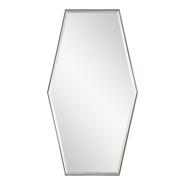 Slim Line Mirror--Hexagon Shaped For Sale