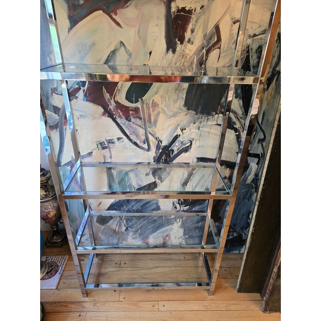 Mid-Century Modern Vintage Milo Baughman Style Mid Century Etagere, Attributed For Sale - Image 3 of 9