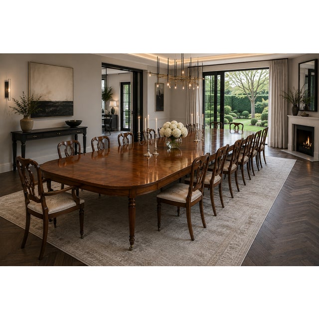 Antique Regency 14 Seater Extending Dining Table in Mahogany with 8 Reeded Legs, 1830 For Sale - Image 13 of 18