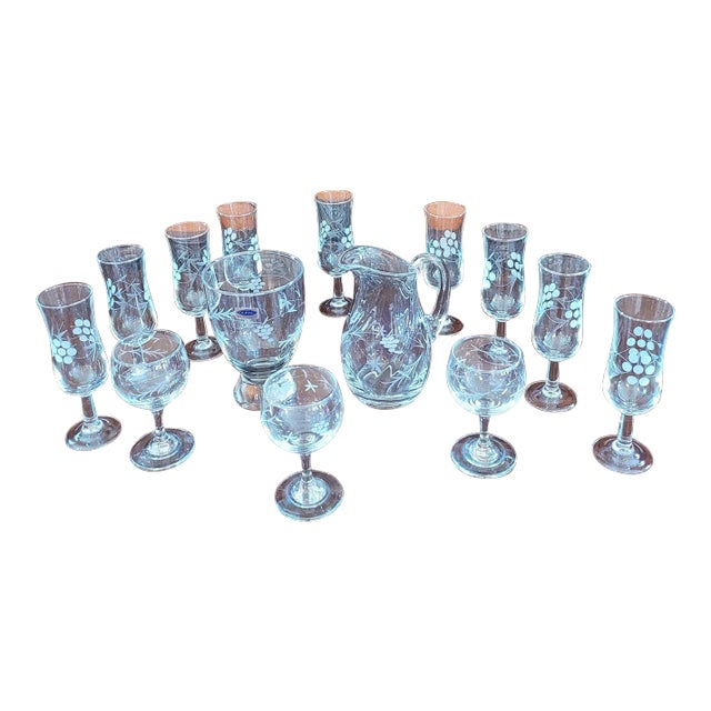 Duiske Irish Hand Cut Glassware Set For Sale