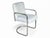 Metal Set of 4 Bauhaus-Style Chrome Cantilever Dining Chairs in Oyster Upholstery For Sale - Image 7 of 16