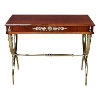 Empire Style Mahogany Veneer Console Table, Early 20th Century For Sale