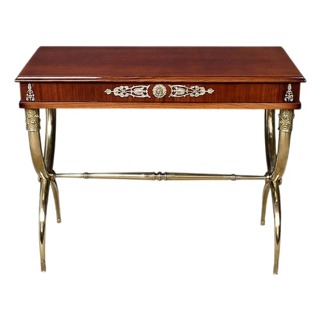 Empire Style Mahogany Veneer Console Table, Early 20th Century For Sale
