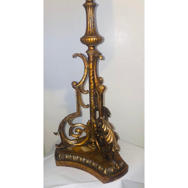 Vintage Mid-Century Spanish Revival Table Lamp With Shade For Sale - Image 4 of 6