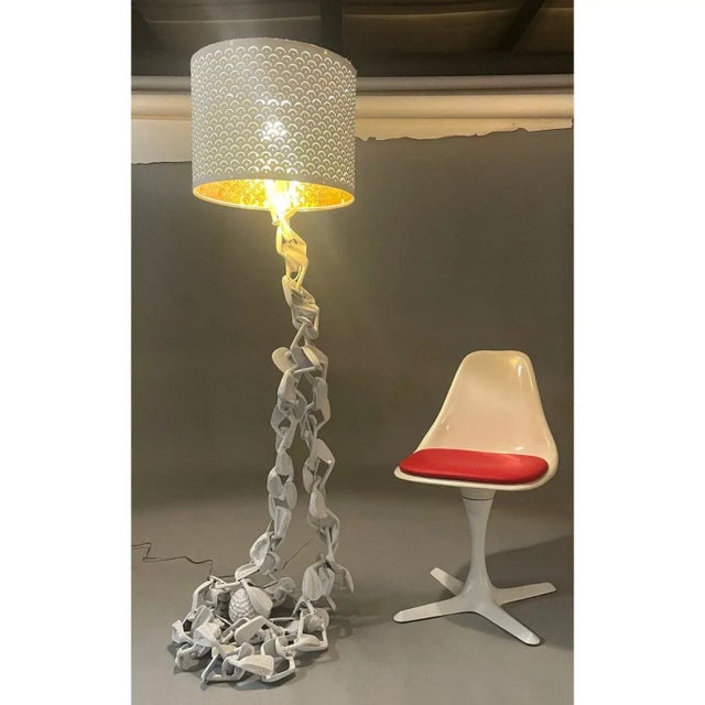 Golf Club Floor Lamp Pop Art Sculpture Custom Made White Golf Lamp For Sale - Image 4 of 11