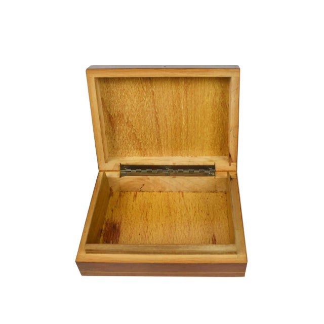 Mid-Century Modern Mid 20th Century Italian Marquetry Inlaid Floral Design Box For Sale - Image 3 of 8